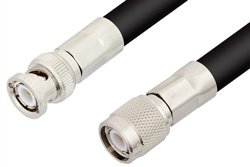 PE33969LF - TNC Male to BNC Male Cable Using RG213 Coax, RoHS