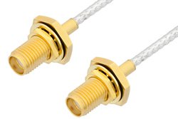 PE34070LF - SMA Female Bulkhead to SMA Female Bulkhead Cable Using PE-SR405FL Coax, RoHS