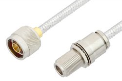 PE34150 - N Male to N Female Bulkhead Cable Using PE-SR401FL Coax