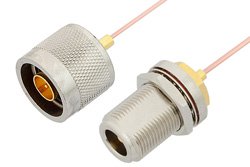 PE34152 - N Male to N Female Bulkhead Cable Using PE-047SR Coax
