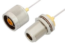 PE34154 - N Male to N Female Bulkhead Cable Using PE-SR047AL Coax