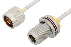 PE34158LF - N Male to N Female Bulkhead Cable Using PE-SR402AL Coax