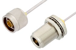 PE34161LF - N Male to N Female Bulkhead Cable Using PE-SR405AL Coax