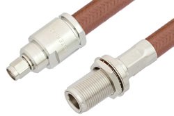 PE34183 - SMA Male to N Female Bulkhead Cable Using RG393 Coax