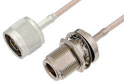 PE34198 - N Male to N Female Bulkhead Cable Using RG316-DS Coax