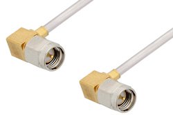 PE34213LF - SMA Male Right Angle to SMA Male Right Angle Cable Using PE-SR405AL Coax