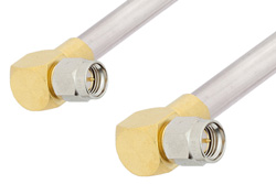 PE34215 - SMA Male Right Angle to SMA Male Right Angle Cable Using PE-SR401AL Coax