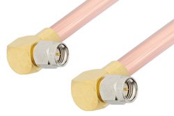 PE34223LF - SMA Male Right Angle to SMA Male Right Angle Cable Using RG401 Coax, RoHS