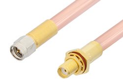 PE34256 - SMA Male to SMA Female Bulkhead Cable Using RG401 Coax