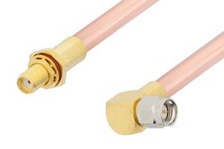 PE34315 - SMA Male Right Angle to SMA Female Bulkhead Cable Using RG401 Coax