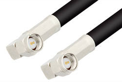 PE3444LF - SMA Male Right Angle to SMA Male Right Angle Cable Using 93 Ohm RG62 Coax