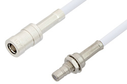 PE34489LF - SMB Plug to SMB Jack Bulkhead Cable Using RG188-DS Coax, RoHS