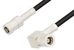 PE34490LF - SMB Plug to SMB Plug Right Angle Cable Using PE-B100 Coax