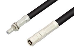 PE34493LF - SMB Plug to SMB Jack Bulkhead Cable Using RG58 Coax, RoHS