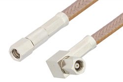 PE34496 - SMC Plug to SMC Plug Right Angle Cable Using RG400 Coax