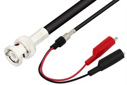 PE34532 - BNC Male to Alligator Clip Cable Using 93 Ohm RG62 Coax