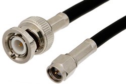 PE3479LF - SMA Male to BNC Male Cable Using 53 Ohm RG55 Coax