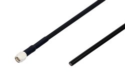 PE3509LF/HS - SMA Male to Straight Cut Lead Cable Using RG223 Coax with HeatShrink, LF Solder
