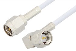 PE3510LF - SMA Male to SMA Male Right Angle Cable Using RG188 Coax, RoHS