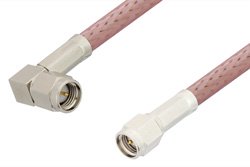 PE3512 - SMA Male to SMA Male Right Angle Cable Using RG142 Coax