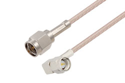 PE3513LF - SMA Male to SMA Male Right Angle Cable Using RG316 Coax, RoHS