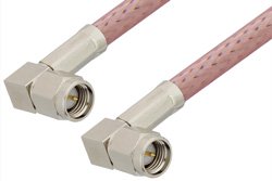 PE3514 - SMA Male Right Angle to SMA Male Right Angle Cable Using RG142 Coax