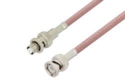 PE36015LF - SHV Plug to BNC Male Cable Using RG142 Coax , LF Solder