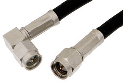 PE36475 - SMA Male to SMA Male Right Angle Cable Using PE-C195 Coax