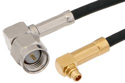 PE36507 - SMA Male Right Angle to MMCX Plug Right Angle Cable Using RG174 Coax