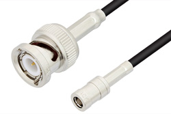 PE3672LF - SMB Plug to BNC Male Cable Using RG174 Coax, RoHS
