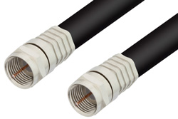 PE37163 - 75 Ohm F Male to 75 Ohm F Male Cable Using 75 Ohm RG6 Coax