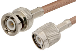 PE37478 - TNC Male to BNC Male Cable Using PE-P195 Coax