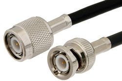 PE37594 - TNC Male to BNC Male Cable Using PE-C240 Coax