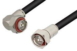 PE37600 - 7/16 DIN Male to 7/16 DIN Male Right Angle Cable Using RG217 Coax