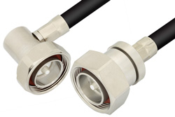 PE37958 - 7/16 DIN Male to 7/16 DIN Male Right Angle Cable Using PE-C400 Coax