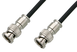 PE38130/BK - 75 Ohm BNC Male to 75 Ohm BNC Male Cable Using 75 Ohm PE-B159-BK Black Coax