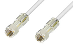 PE38136/WH - 75 Ohm F Male to 75 Ohm F Male Cable Using 75 Ohm PE-B159-WH White Coax