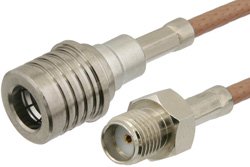 PE38276 - SMA Female to QMA Male Cable Using RG316 Coax