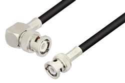 PE38997 - BNC Male to BNC Male Right Angle Cable Using PE-C240 Coax