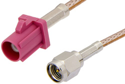 PE39343H - SMA Male to Violet FAKRA Plug Cable Using RG316 Coax