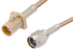 PE39343I - SMA Male to Beige FAKRA Plug Cable Using RG316 Coax