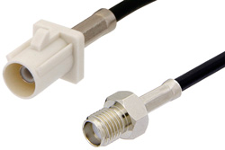 PE39344B - SMA Female to White FAKRA Plug Cable Using PE-C100-LSZH Coax