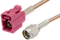 PE39348H - SMA Male to Violet FAKRA Jack Cable Using RG316 Coax