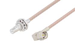 PE39549 - QMA Female Bulkhead to SMA Male Right Angle Cable Using RG316-DS Coax