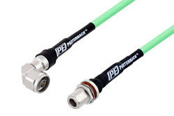 PE3C2953 - N Male Right Angle to N Female Bulkhead Low Loss Test Cable Using PE-P300LL Coax, RoHS