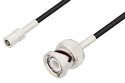 PE3C3318LF - SMB Plug to BNC Male Cable Using RG174 Coax , LF Solder