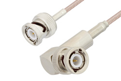 PE3C3375 - BNC Male to BNC Male Right Angle Cable Using 75 Ohm RG179 Coax