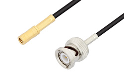 PE3C3390 - SSMB Plug to BNC Male Cable Using RG174 Coax