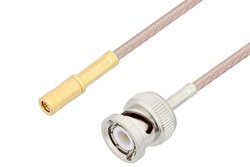 PE3C3408LF - SSMB Plug to BNC Male Cable Using RG316 Coax , LF Solder