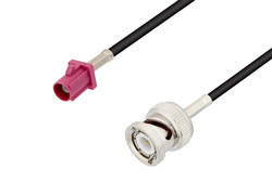 PE3C3457 - Violet FAKRA Plug to BNC Male Cable Using RG174 Coax